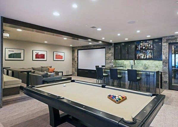 Traditional Basement Man Cave Designs