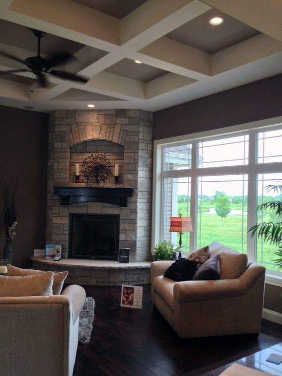 fireplace corner living designs angled interior traditional tweet