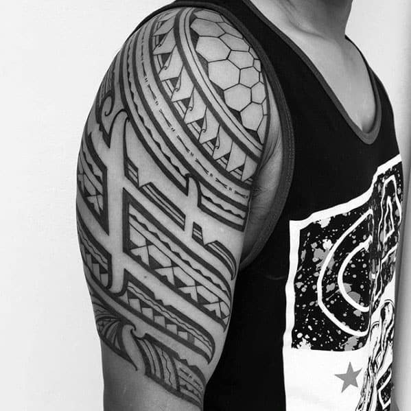 50 Polynesian Half Sleeve Tattoo Designs For Men - Tribal Ideas