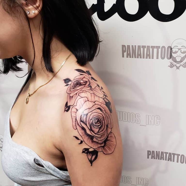 Cool Rose Shoulder Tattoo Ideas