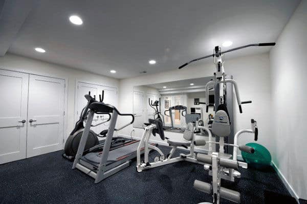 Traditional White Wall Paint Home Gym