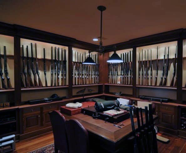 Traditional Wood Gun Room Design