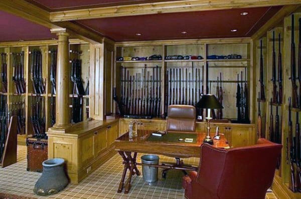 Traditonal Gun Room With Office Design