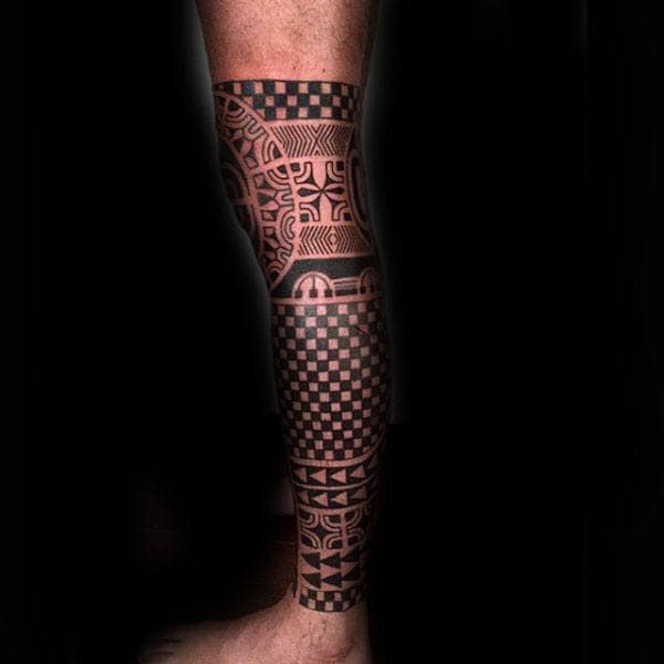 60 Tribal Leg Tattoos For Men - Cool Cultural Design Ideas