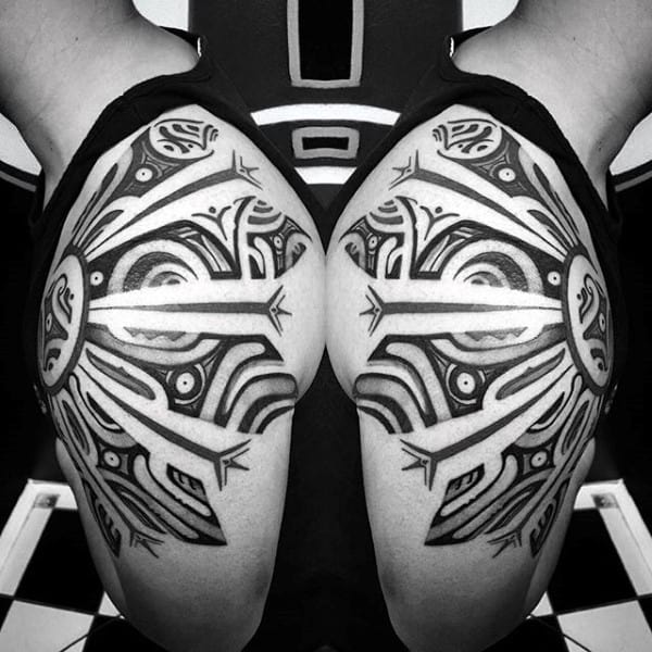 80 Tribal Shoulder Tattoos For Men - Masculine Design Ideas