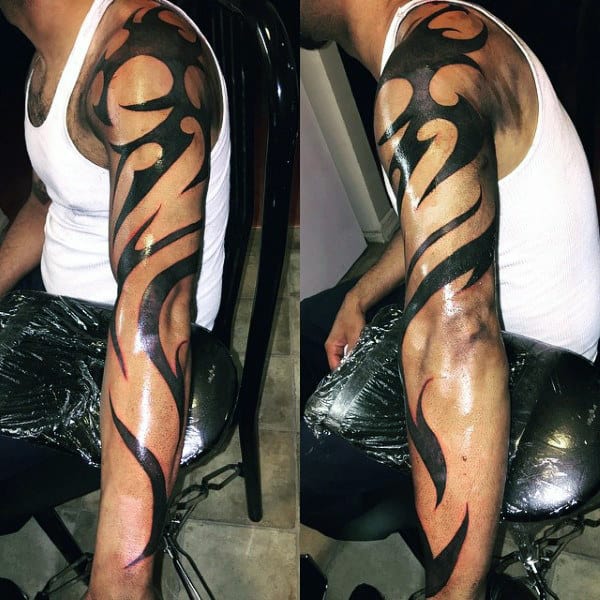 90 Tribal Sleeve Tattoos For Men - Manly Arm Design Ideas