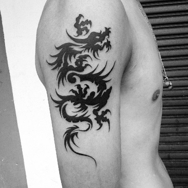 60 Tribal Dragon Tattoo Designs For Men - Mythological Ink ...