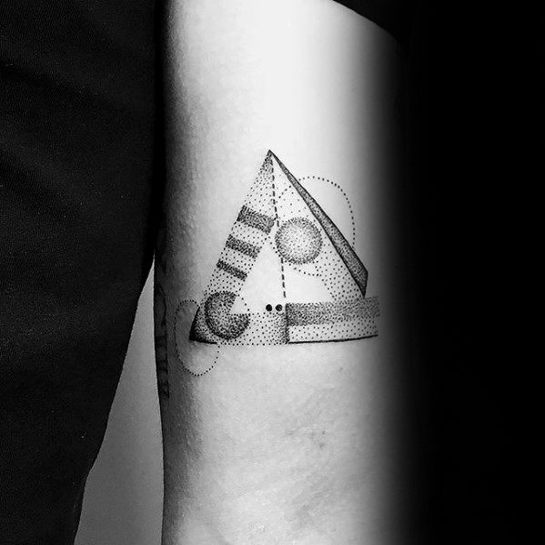 Tricep Guys Simple Geometric Pyramid Tattoo