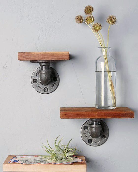 Two Cast Iron Pipe Shelves Cheap Man Cave Idea Inspiration