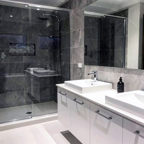 Top 60 Best Grey Bathroom Tile Ideas   Neutral Interior ...