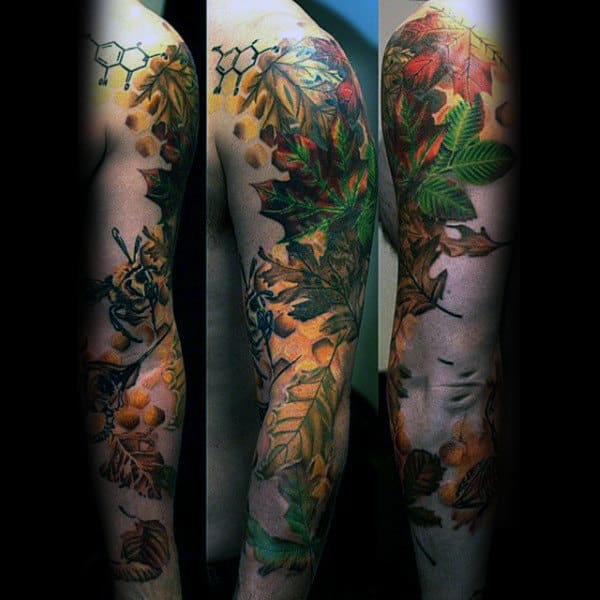 50 Fall Tattoos For Men - Autumn Ink Design Ideas