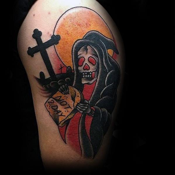 50 Traditional Reaper Tattoo Designs For Men Grim Ink Ideas