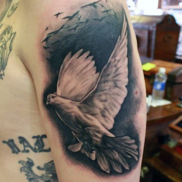 50 Dove Tattoos For Men Soaring Designs With Harmony