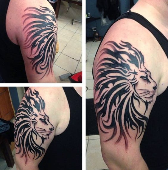 40 Tribal Lion Tattoo Designs For Men  Mighty Feline Ink Ideas