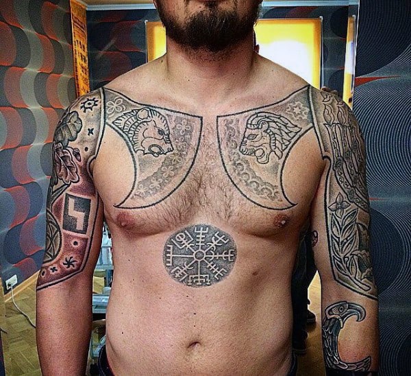Татуировки с Рунами (подборка фото) - Страница 5 Upper-chest-mens-viking-rune-tattoo
