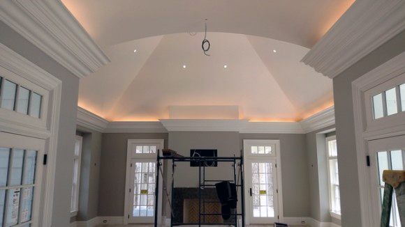 kitchen crown molding ceiling light