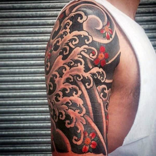 60 Japanese Wave Tattoo Designs For Men - Oceanic Ink Ideas