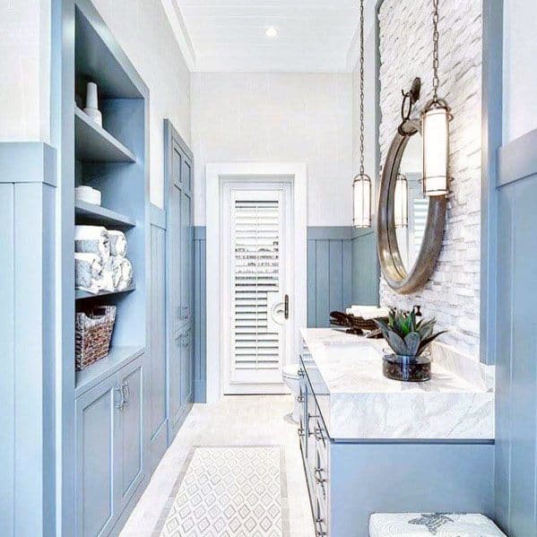 White And Light Blue Bathroom Design Idea Inspiration