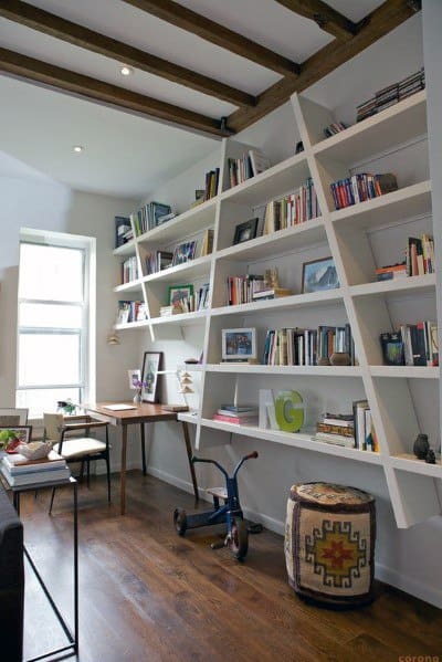 White Angeled Floor To Ceiling Bookshelves Ideas Next Luxury