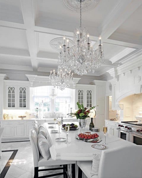 White Kitchen Coffered Ceiling Ideas Next Luxury