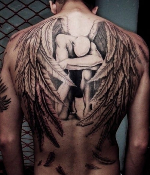 Wings Back Tattoos For Men