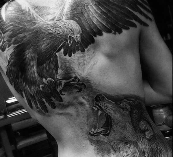 wolf and eagle tattoos