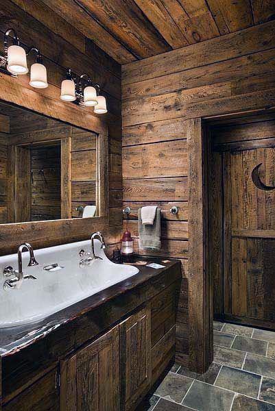 Wood Cabin Rustic Half Bath Ideas