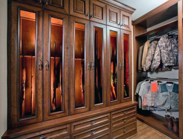 Wood Cabinetry Gun Room Ideas