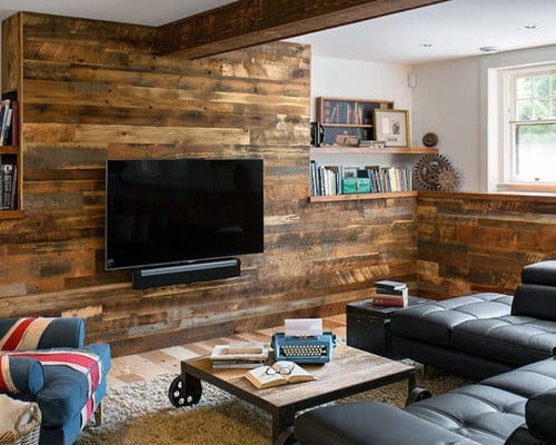 Wood Walls Small Basement Man Cave