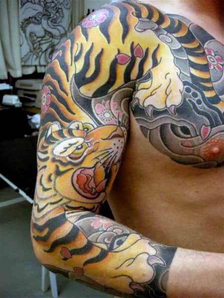 70 Japanese Tiger Tattoo Designs For Men Masculine Ideas