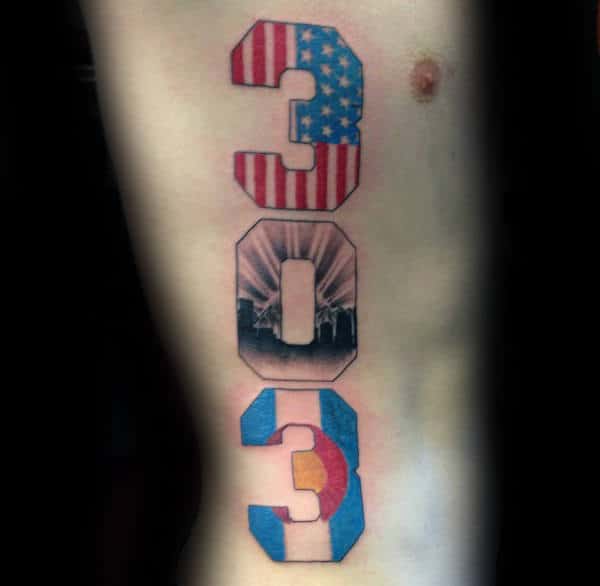 303 Mens Colorado Rib Cage Side Of Body Tattoos
