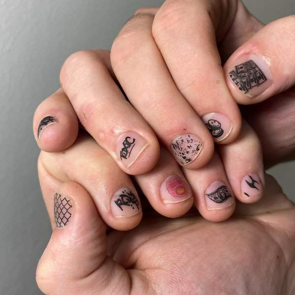 Graffiti style nail art designs