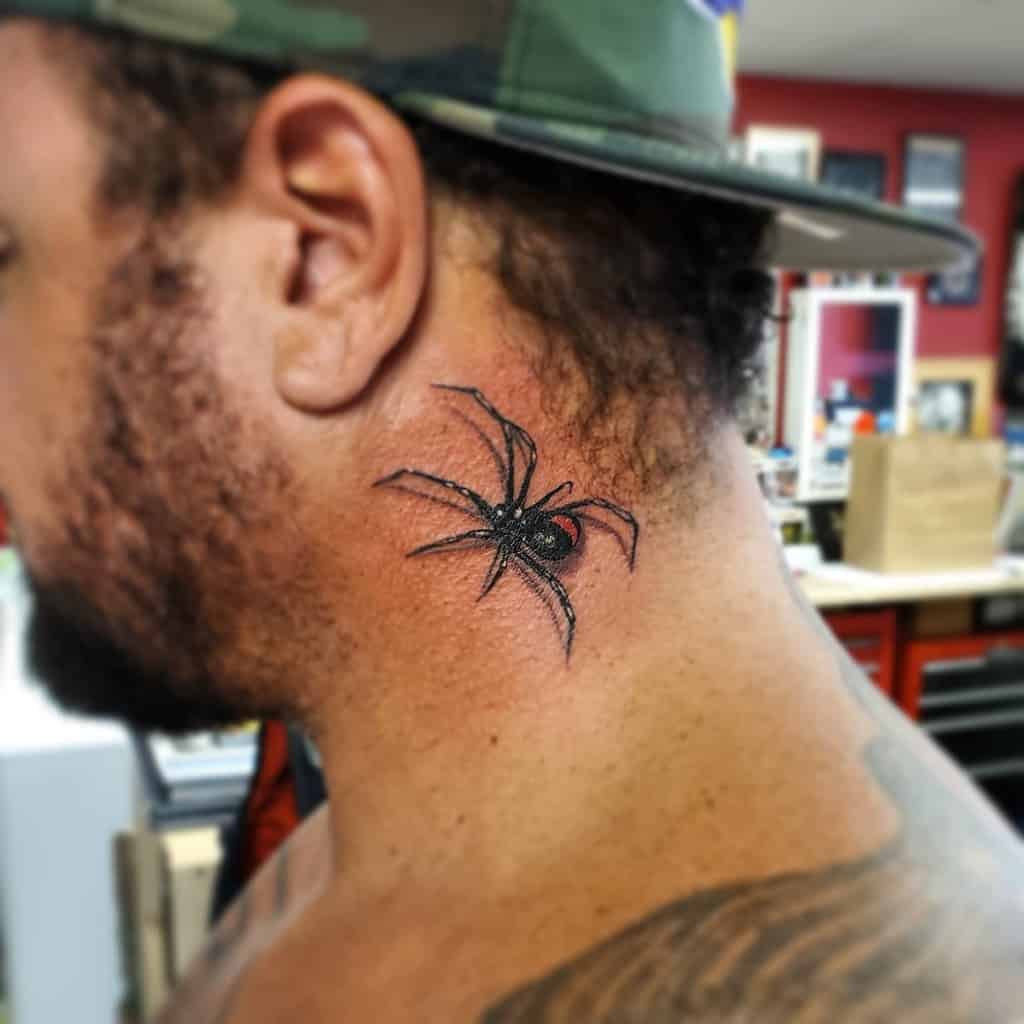 3D Black Widow Spider Tattoo empiretattoodewey