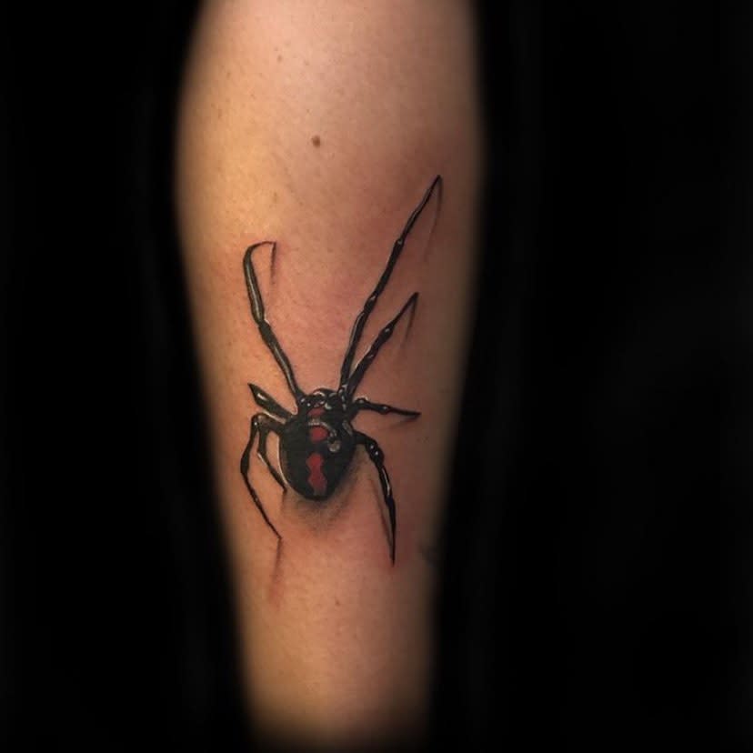 3D Black Widow Spider Tattoo inkdchronicles