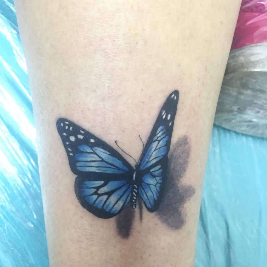 3D Blue Butterfly Tattoos ivivdeath