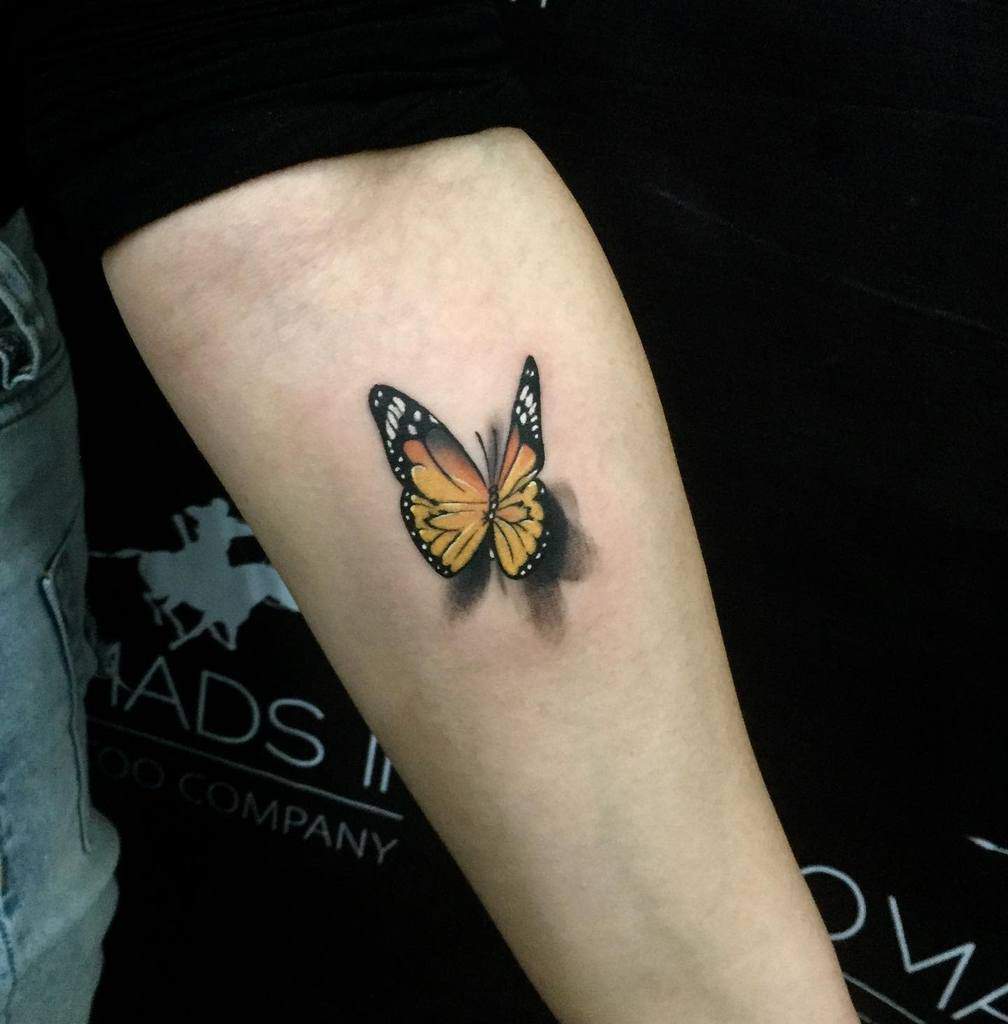 3D Butterfly Forearm Tattoo boldtgym