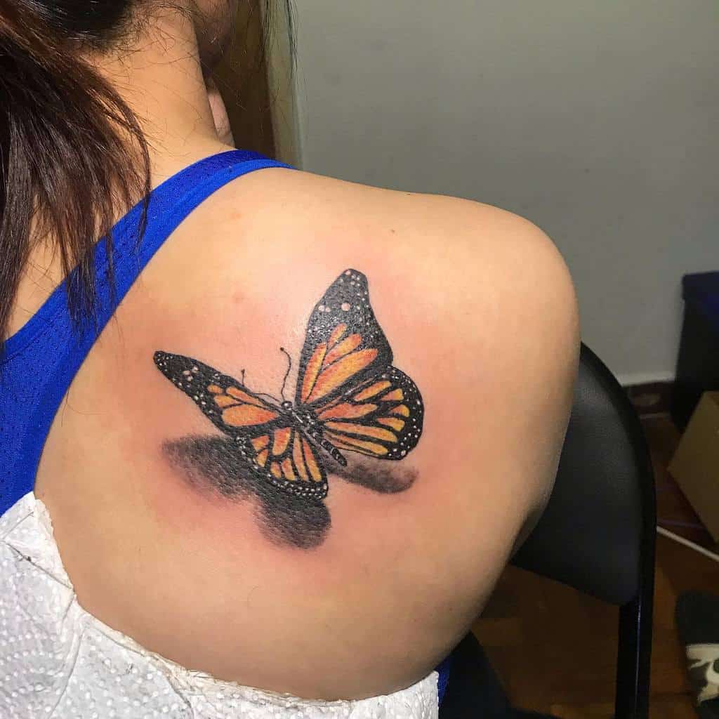 3D Butterfly Shoulder Tattoo kapitan_iyan