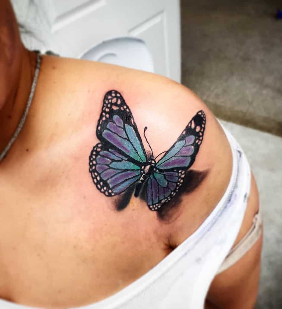 3D Butterfly Shoulder Tattoo tiagotargacampos
