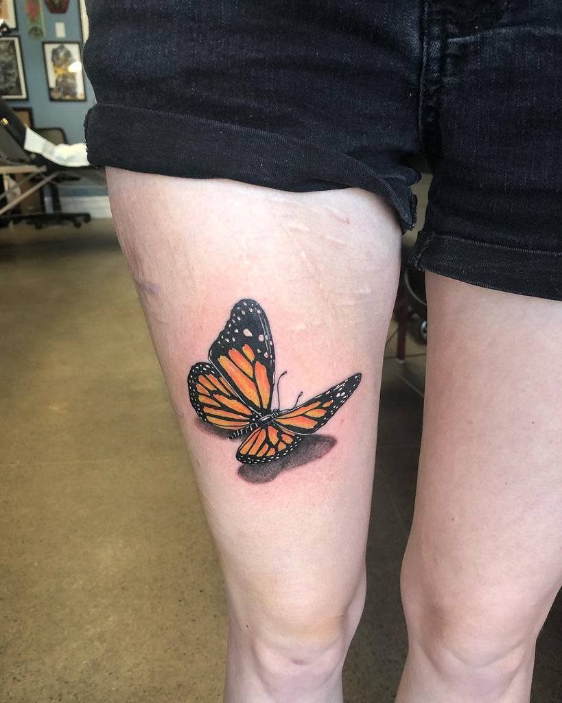 3D Monarch Butterfly Tattoo tattoosbyeddieparsley
