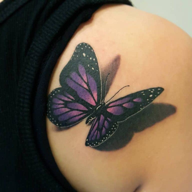 Top 61 Best Purple Butterfly Tattoo Ideas - [2021 Inspiration Guide]