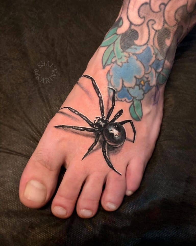 Stunning 3D Spider Tattoo Ideas   3D Spider Foot Tattoo Karina.ives  768x960 