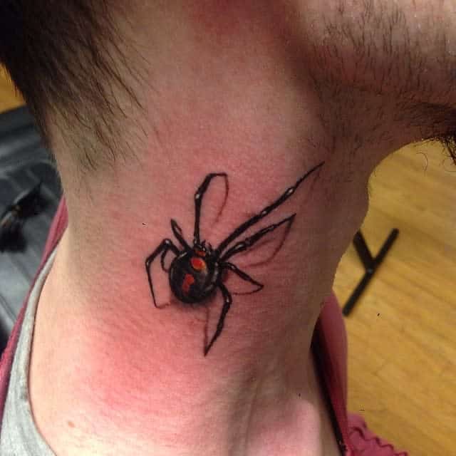 Spider Web tattoo on a girl's neck - YouTube