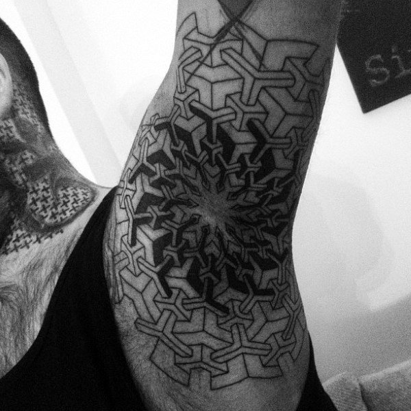 3D Design Tattoo On Armpit For Men