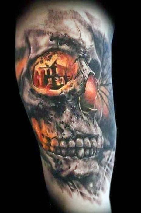 3d-arm-flaming-skull-tattoo-design-on-man
