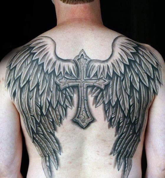 jesus cross wings tattoo