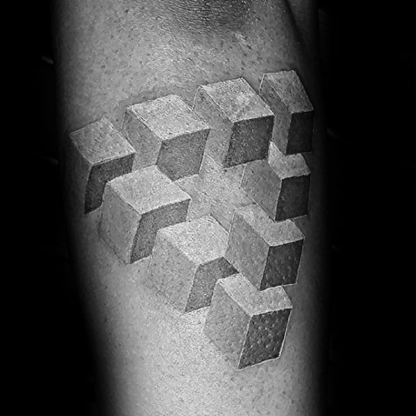 3d Cube Forearm Manly Penrose Triangle Tattoo Design Ideas For Men