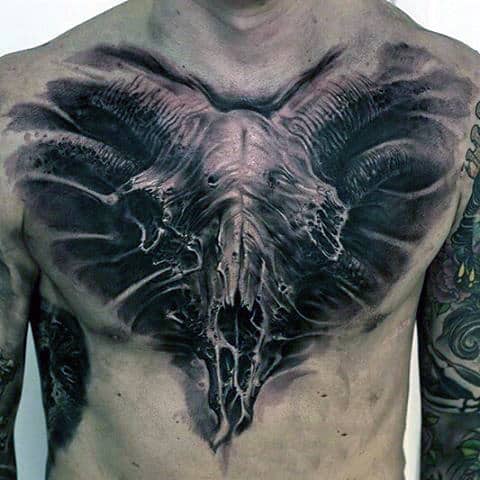 50 Goat Skull Tattoo Designs For Men - Manly Ink Ideas
