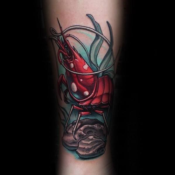 40 Shrimp Tattoo Designs For Men - Oceanic Ink Ideas