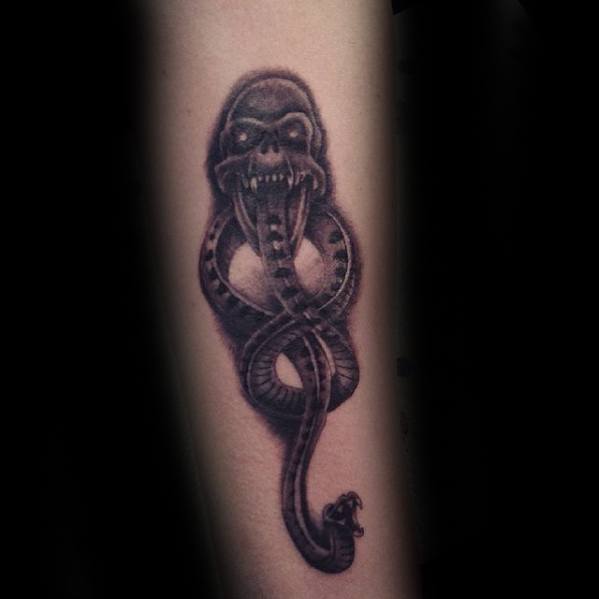 3d Forearm Snake With Skull Guys The Dark Mark Tattoo