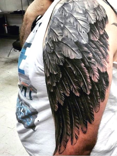 Saspacity  Full shoulder wing tattoo